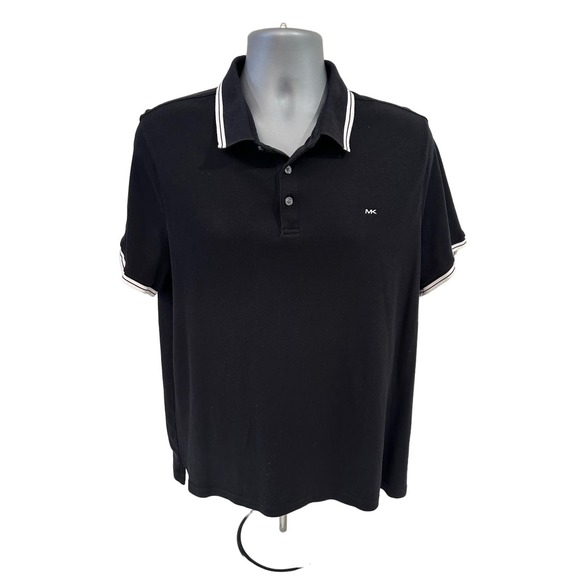 Michael Kors Black White Short Sleeve Polo Shirt-L - Picture 1 of 10